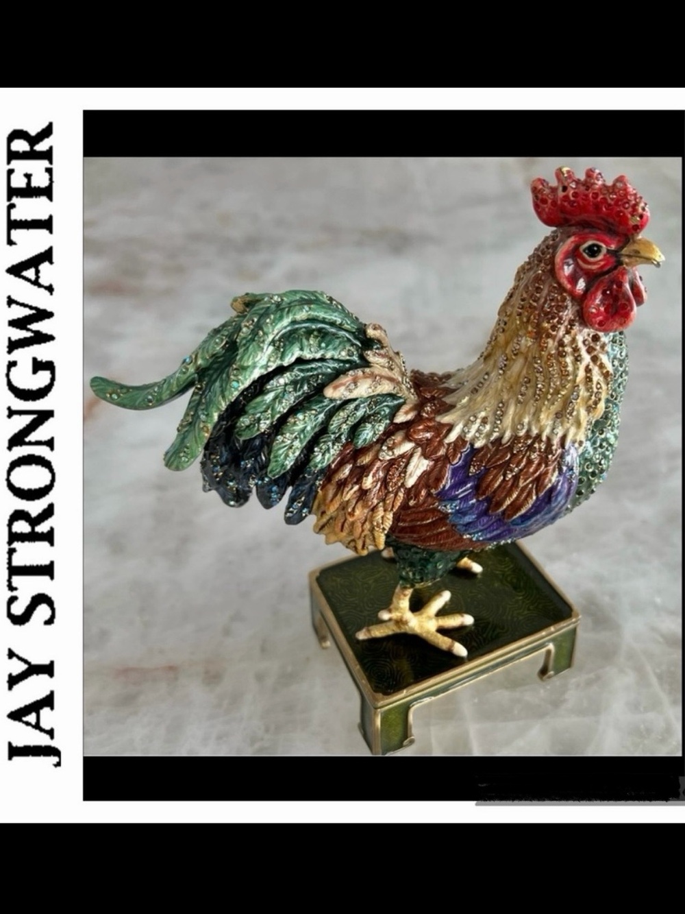 JAY STRONGWATER Collectors Jarvis Provence 6.5” Rooster with Bonus Display Stand